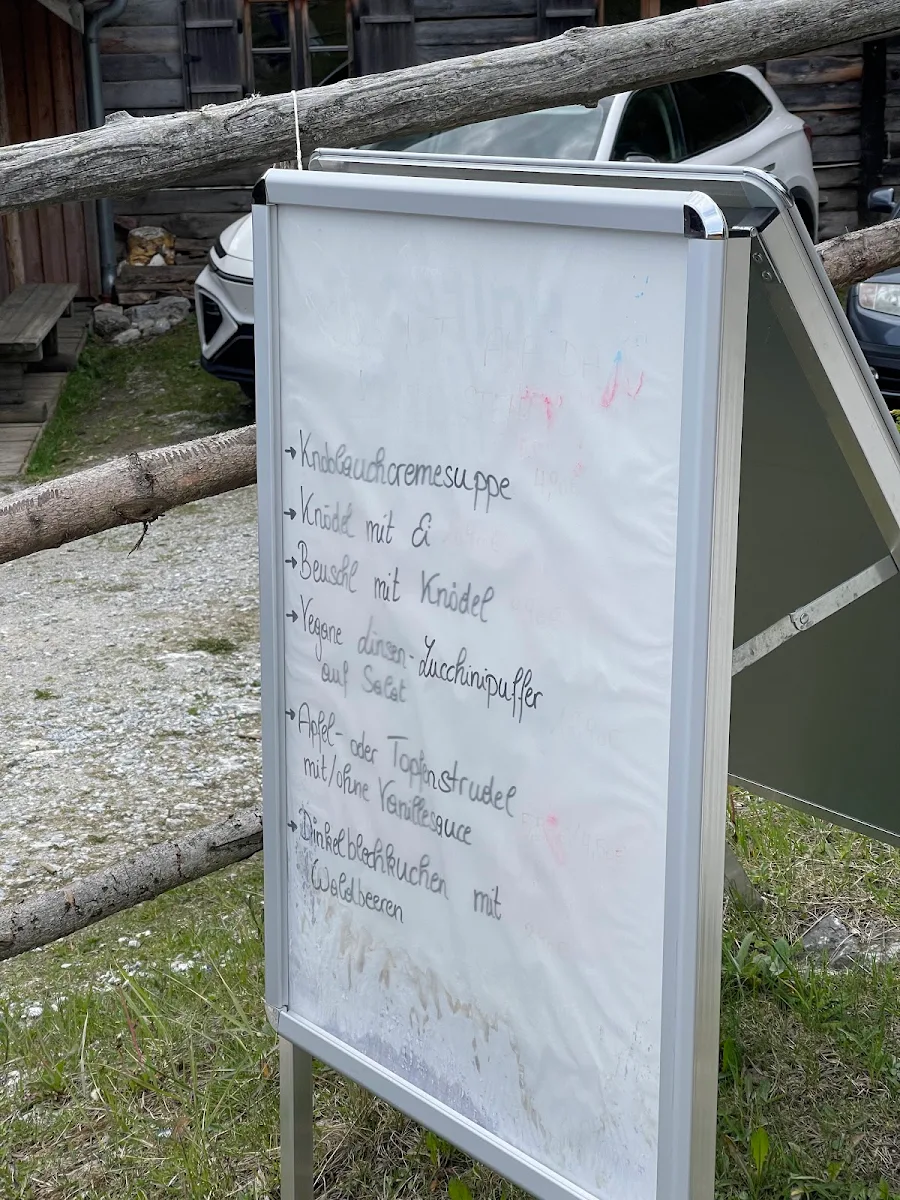 Speisekarte, Halterhütte am Schöckl