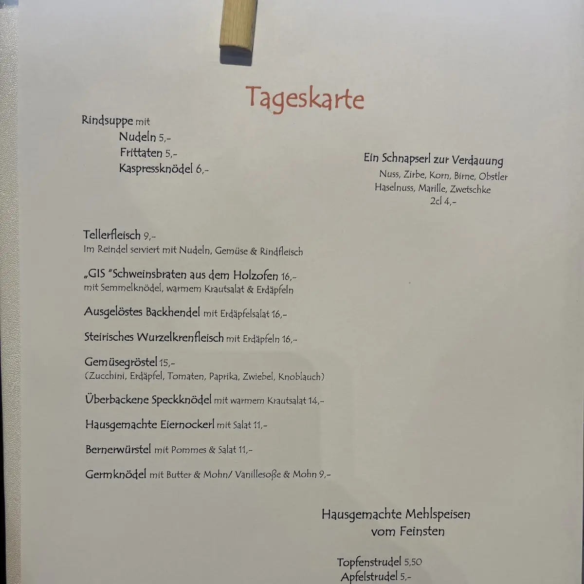 Speisekarte photo 1