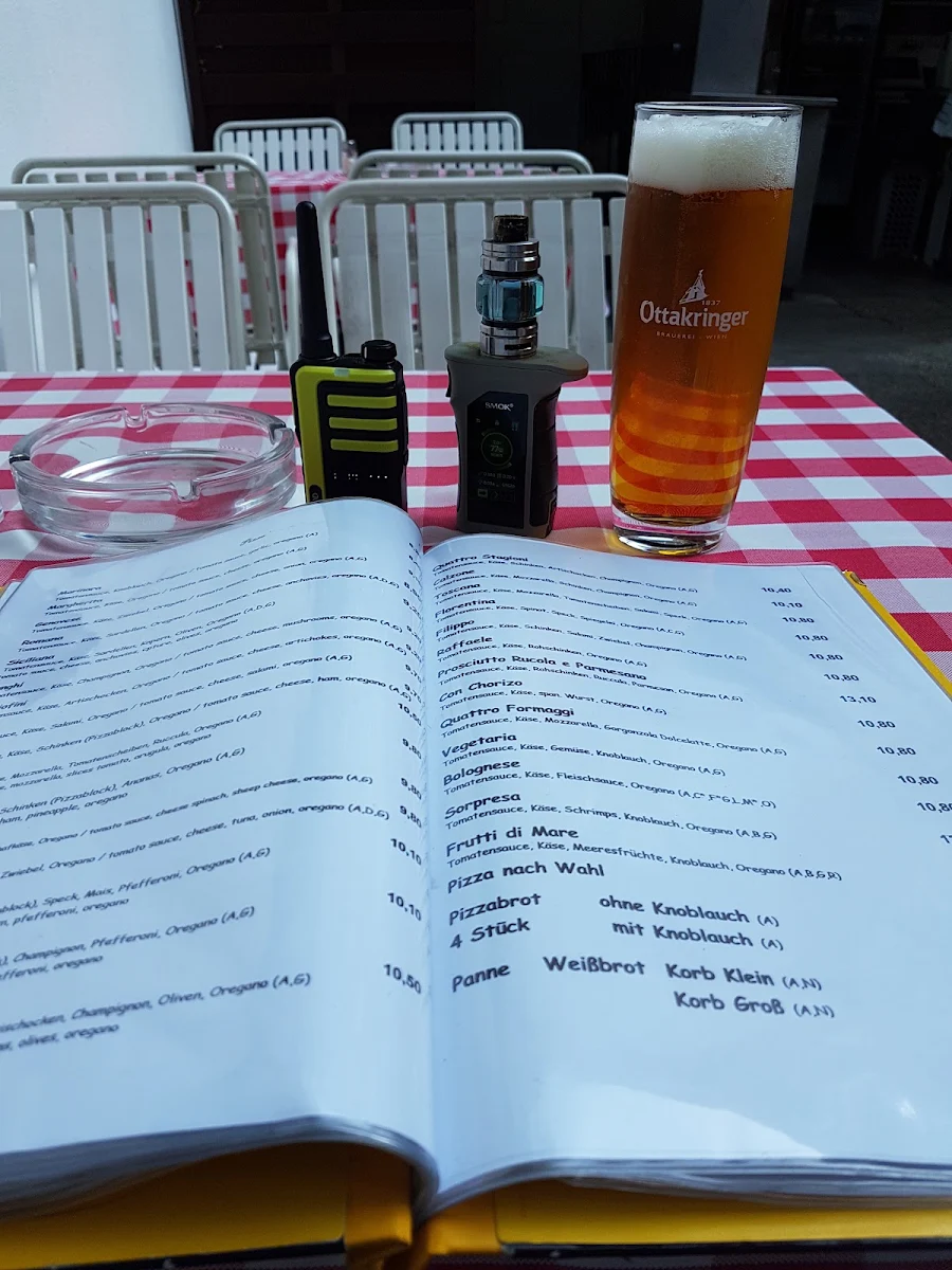 Speisekarte, Pizzeria da Filippo