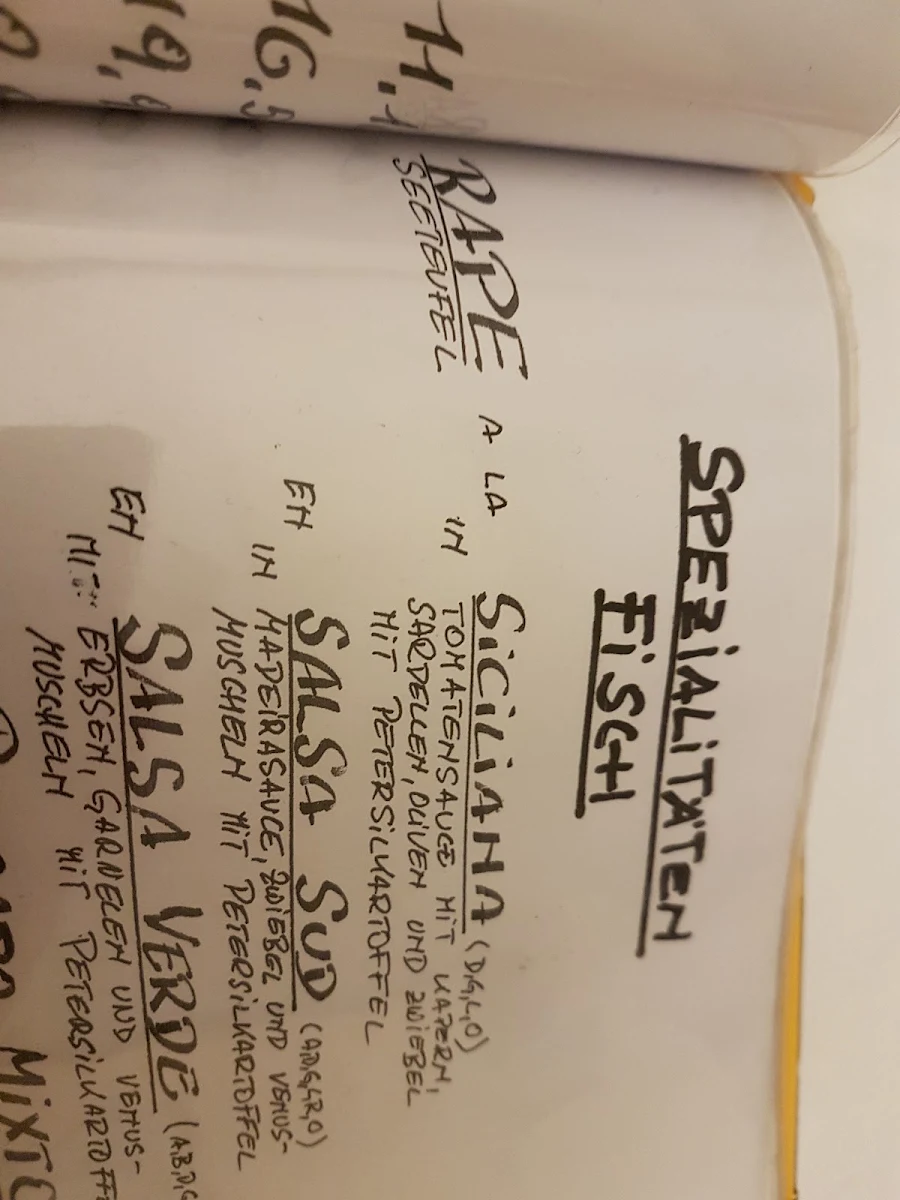 Speisekarte, Pizzeria da Filippo