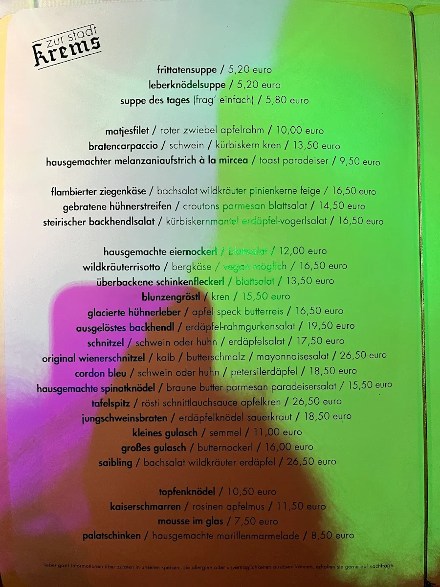 Speisekarte photo 2