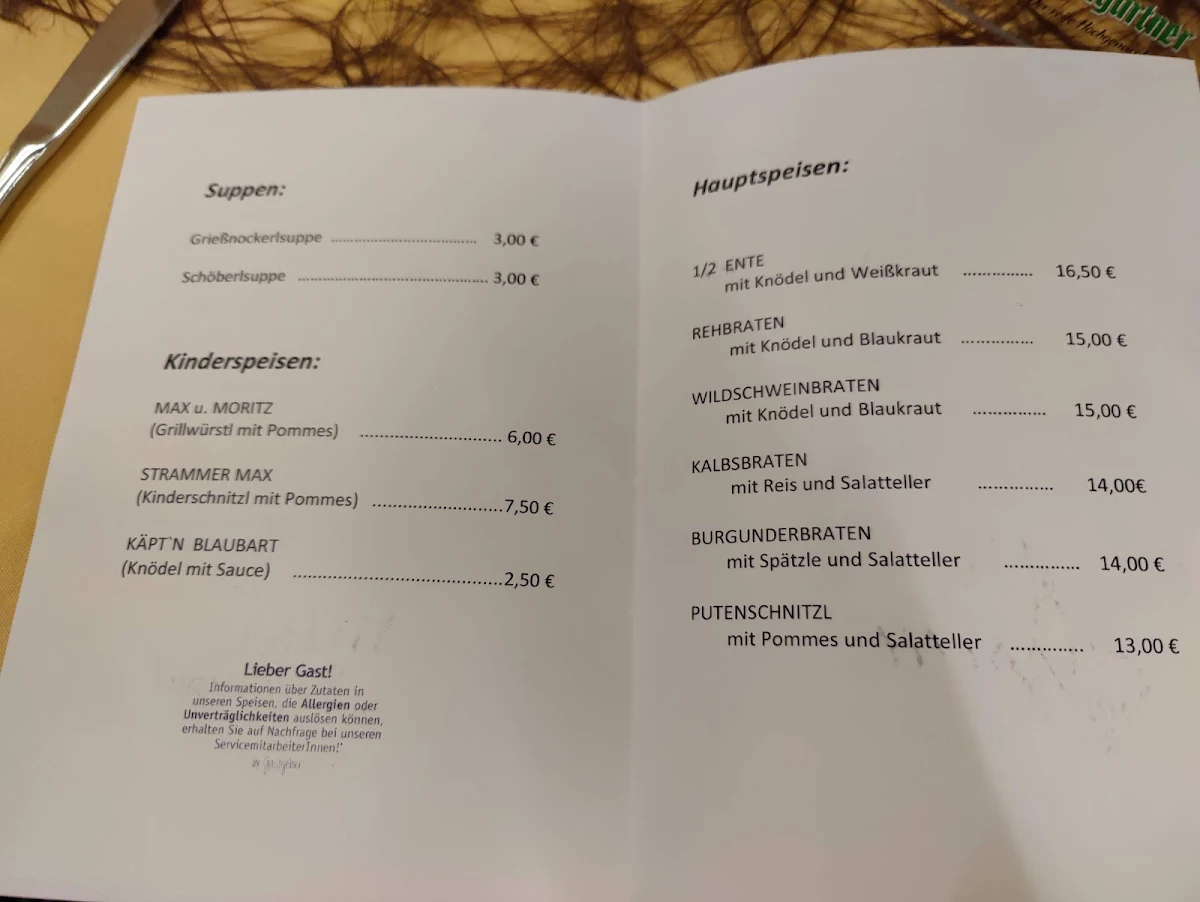 Speisekarte photo 1