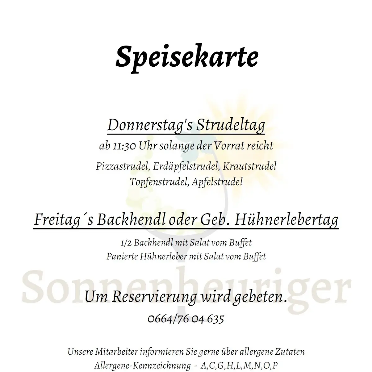 Speisekarte photo 1