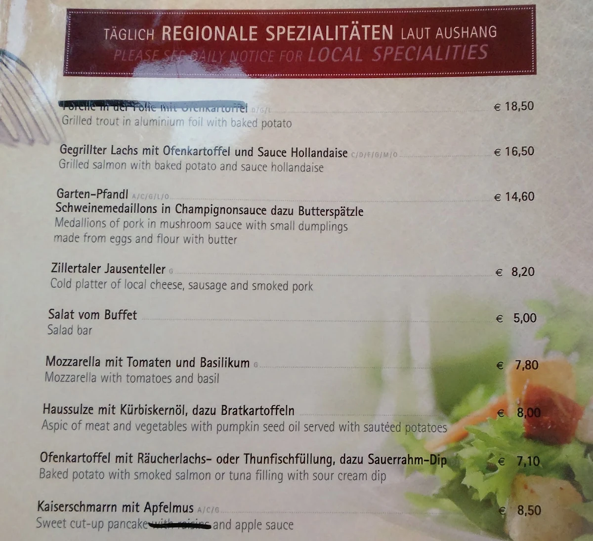Speisekarte photo 2