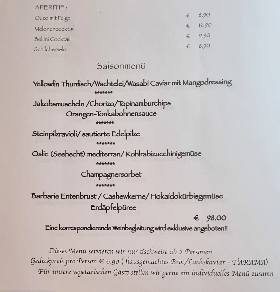 Speisekarte photo 1