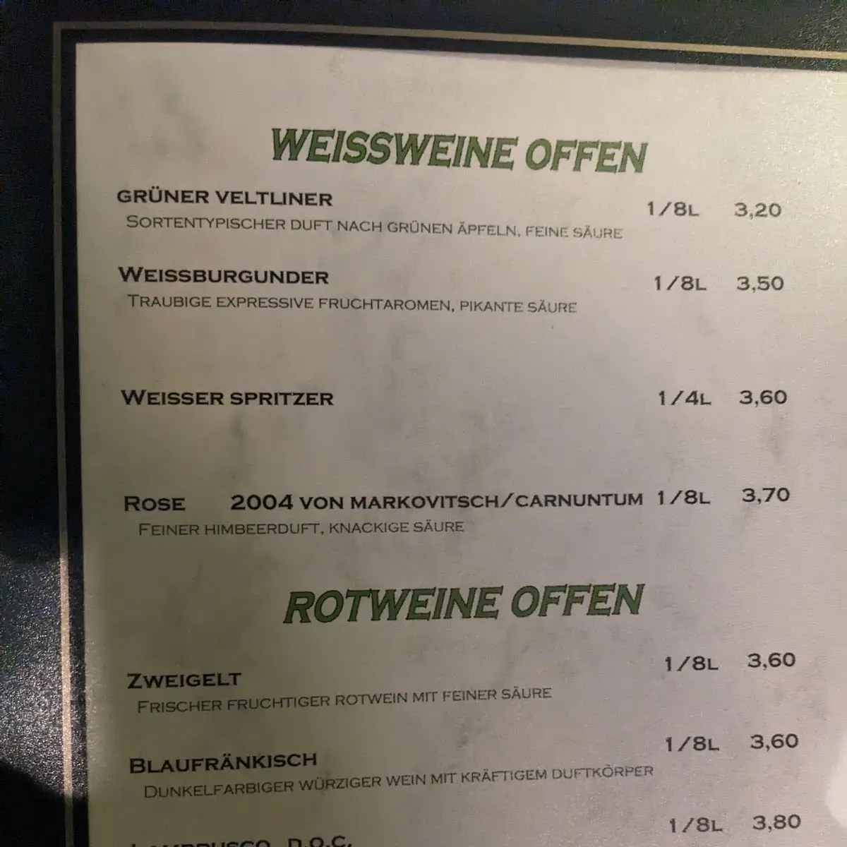 Speisekarte photo 5