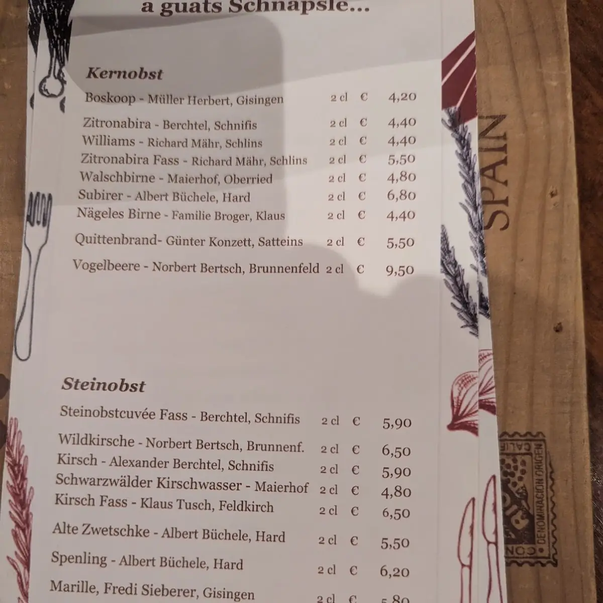 Speisekarte photo 2