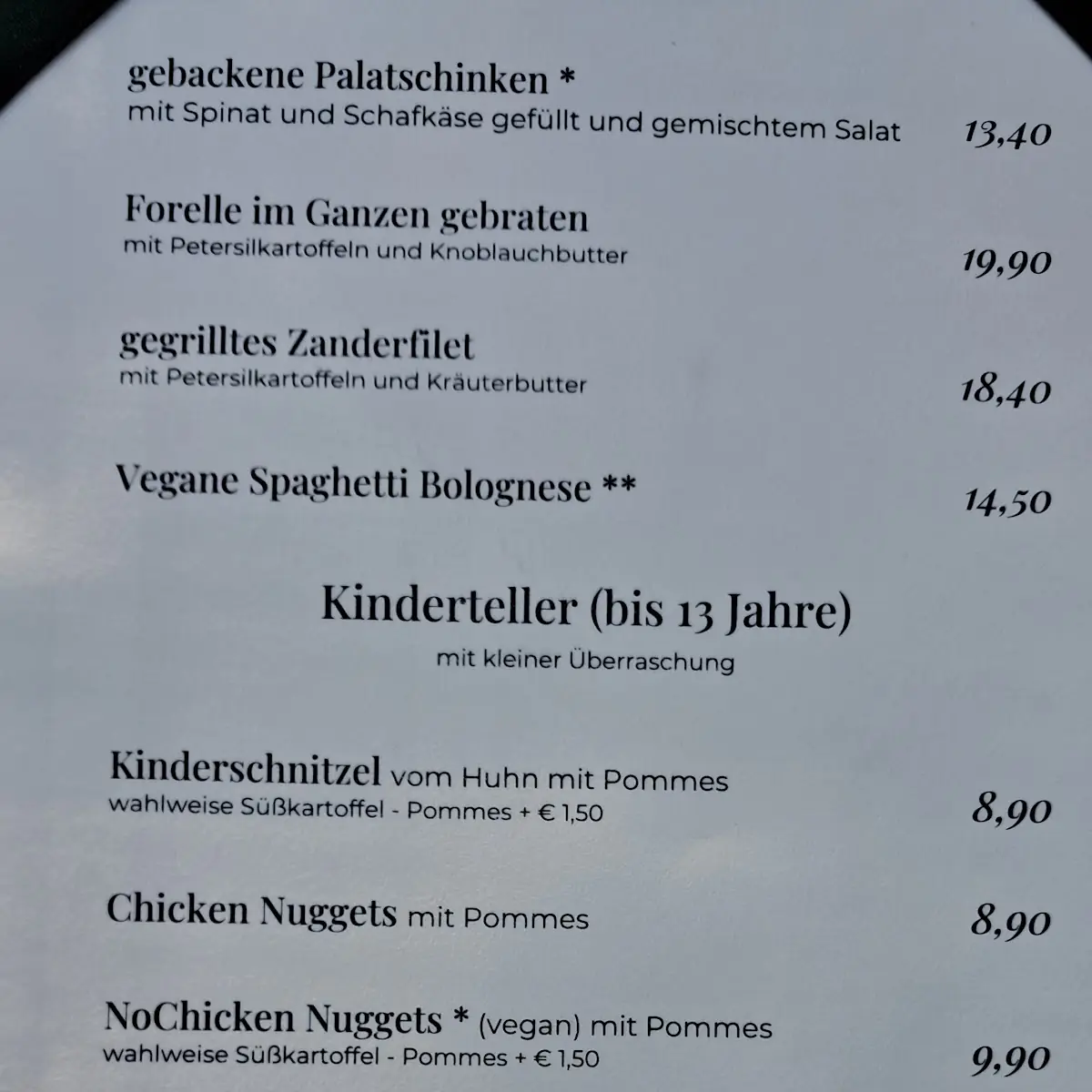 Speisekarte photo 1
