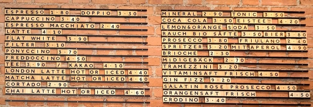 Speisekarte, Röstbar - Barista Bar & Kaffeerösterei