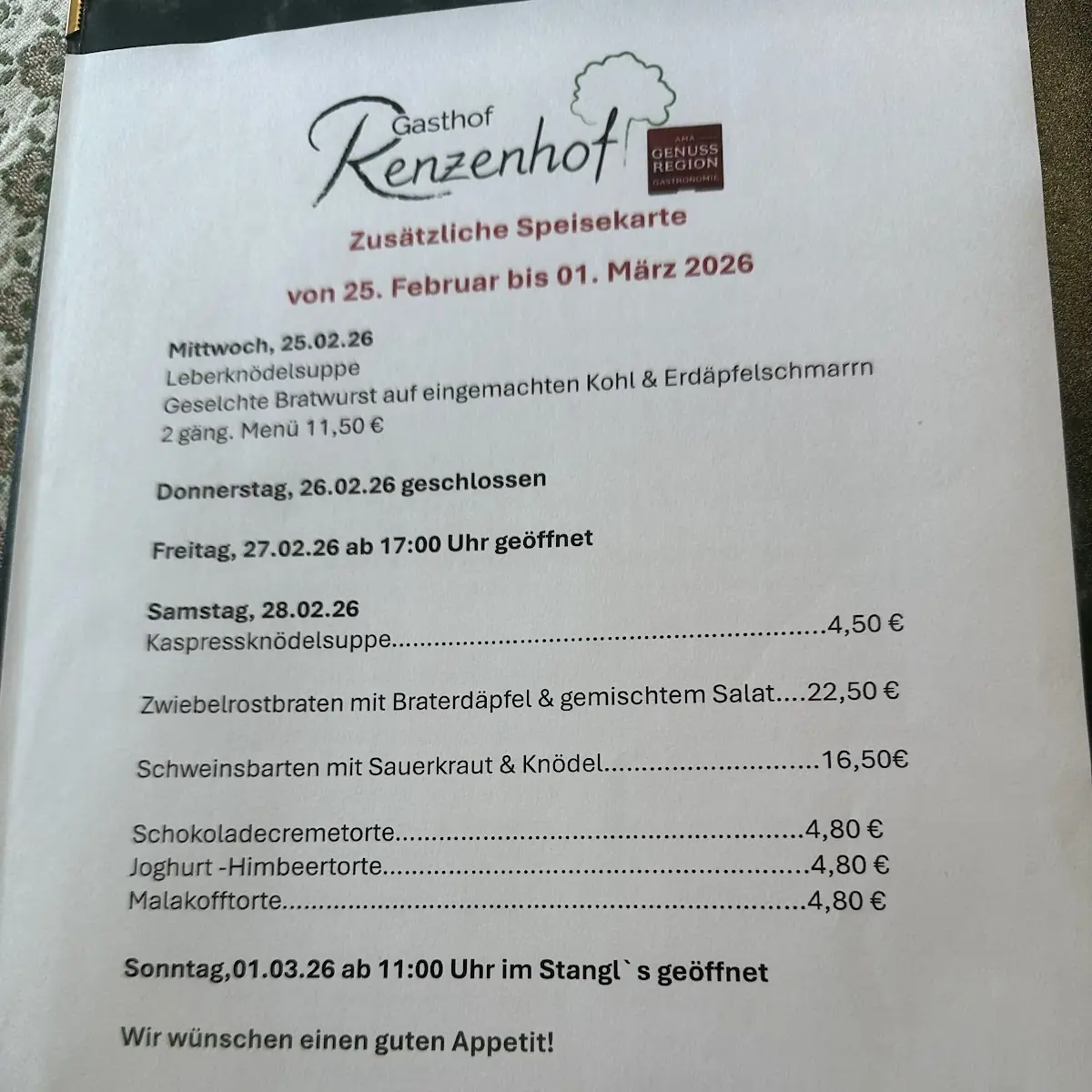 Speisekarte photo 1