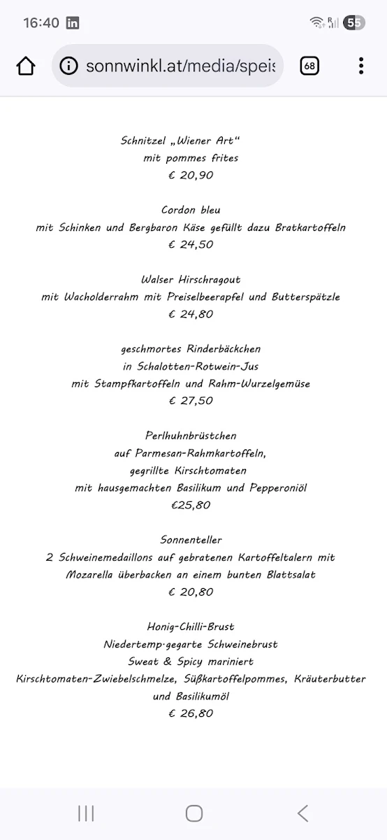 Speisekarte photo 1