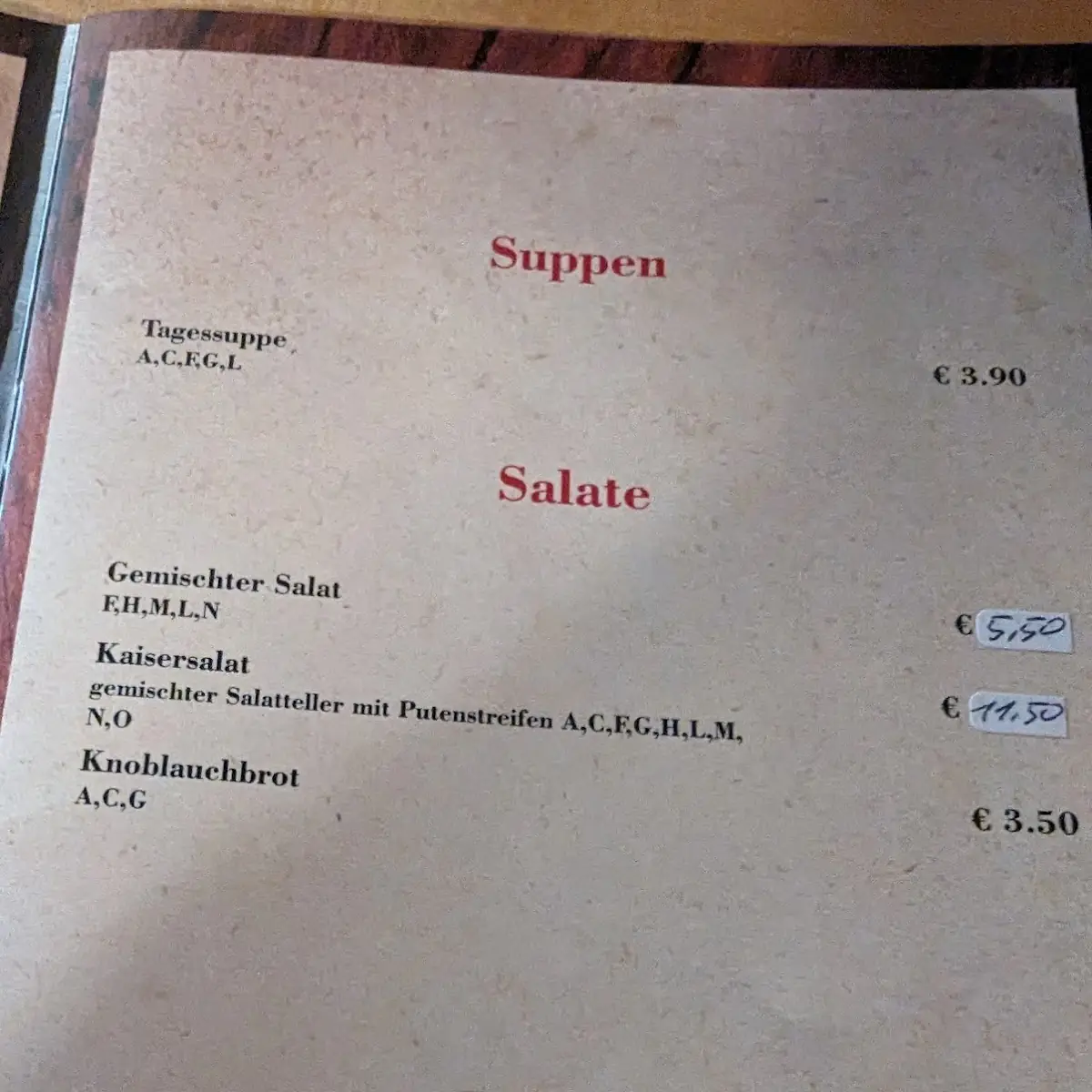 Speisekarte photo 1