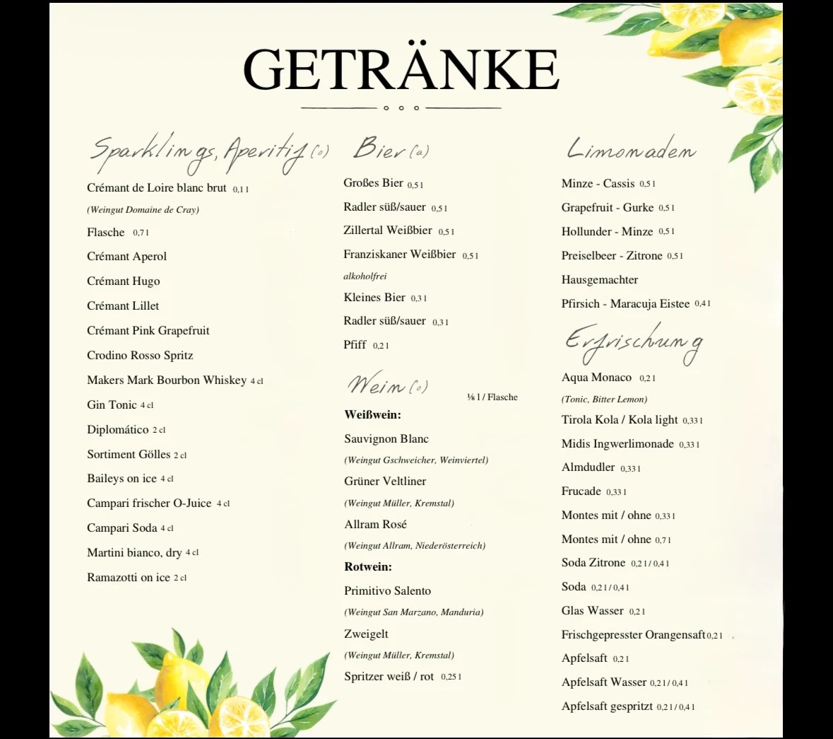Speisekarte photo 2