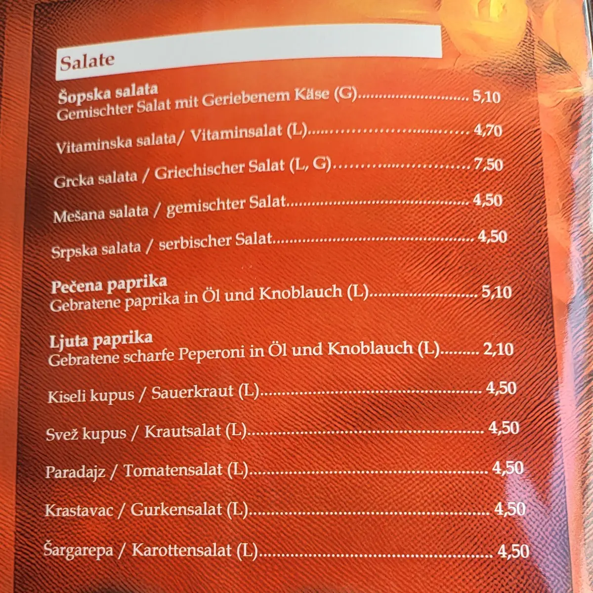 Speisekarte photo 1