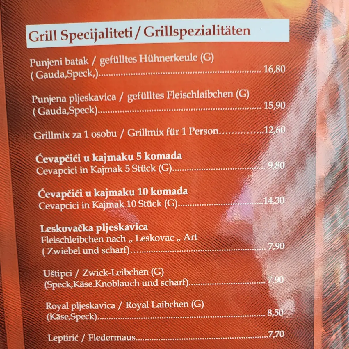 Speisekarte photo 2