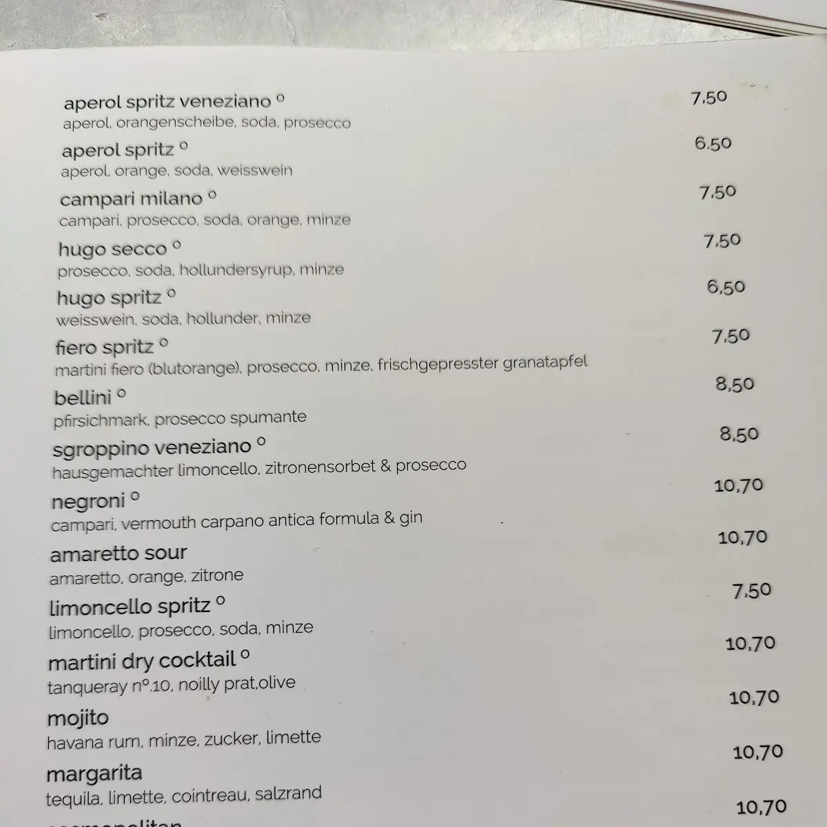 Speisekarte photo 2