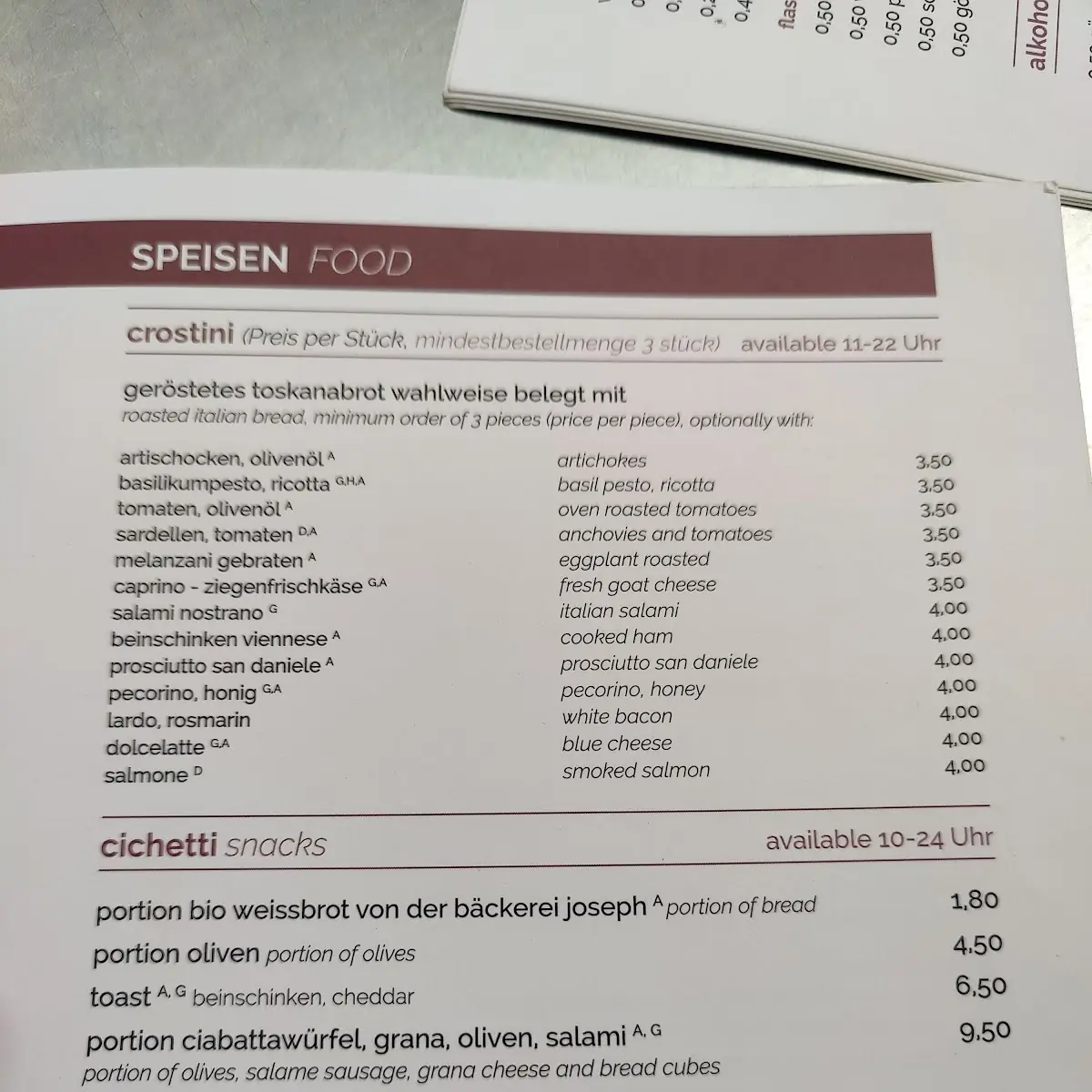 Speisekarte photo 3
