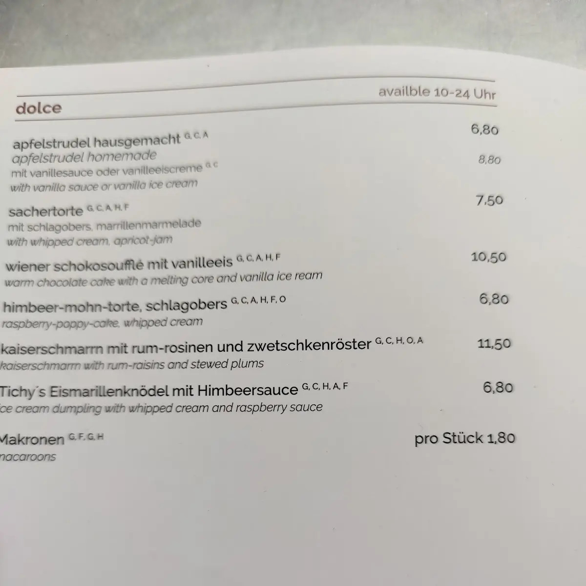 Speisekarte photo 5