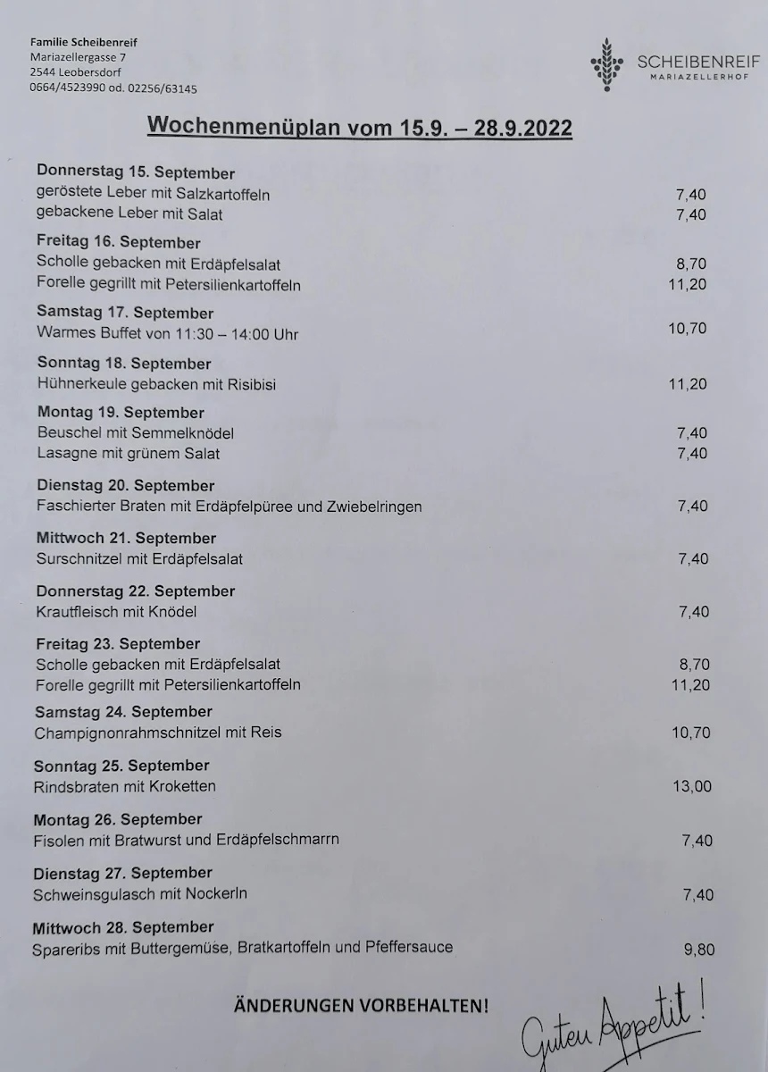 Speisekarte photo 4