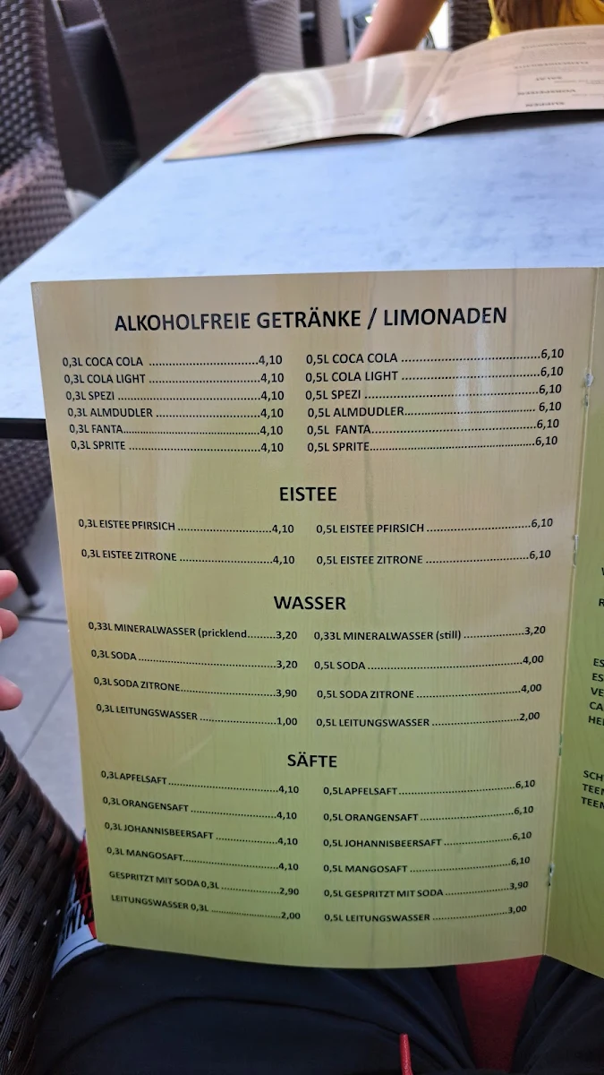 Speisekarte, Pizzeria Venezia