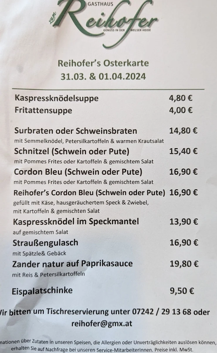 Speisekarte photo 1