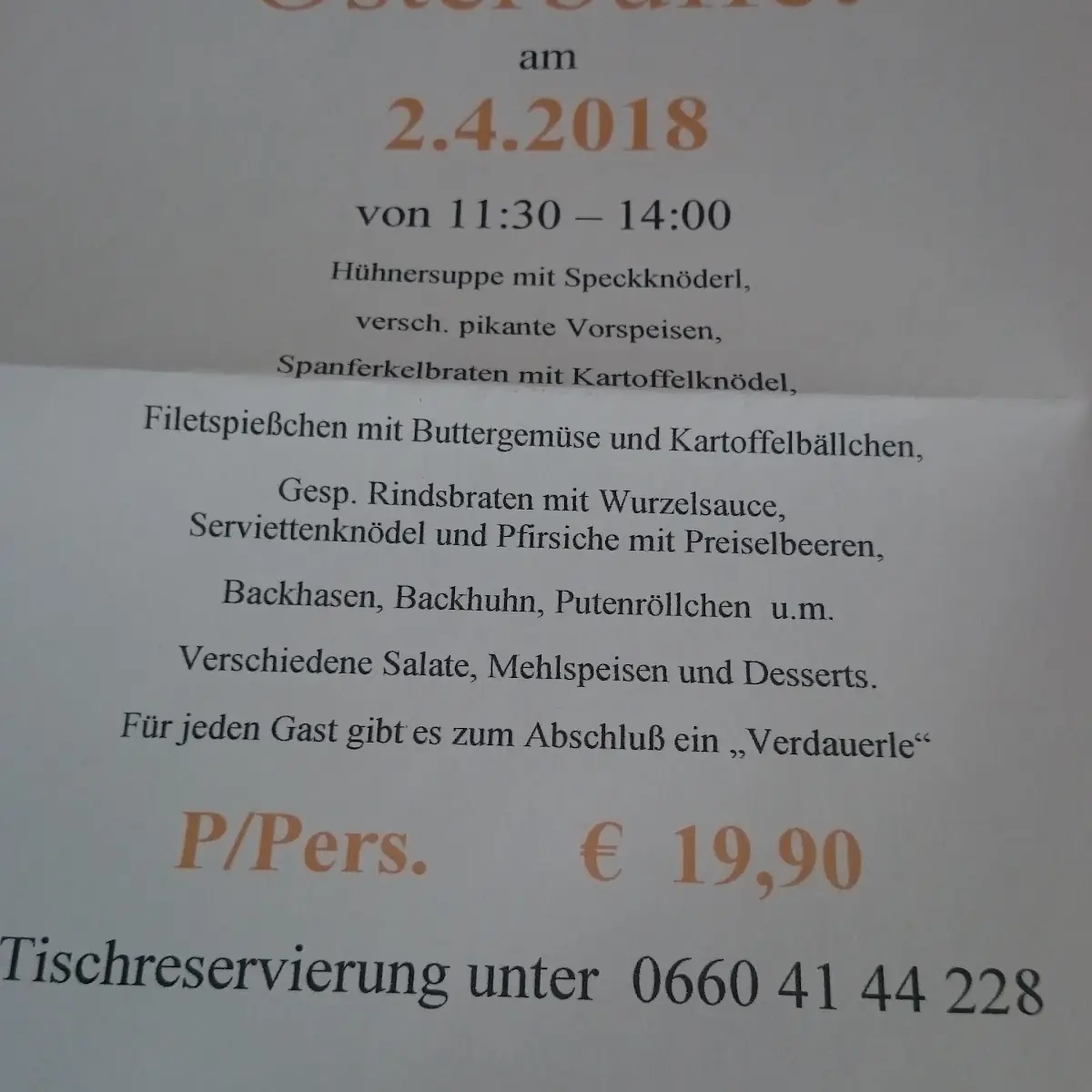 Speisekarte photo 1