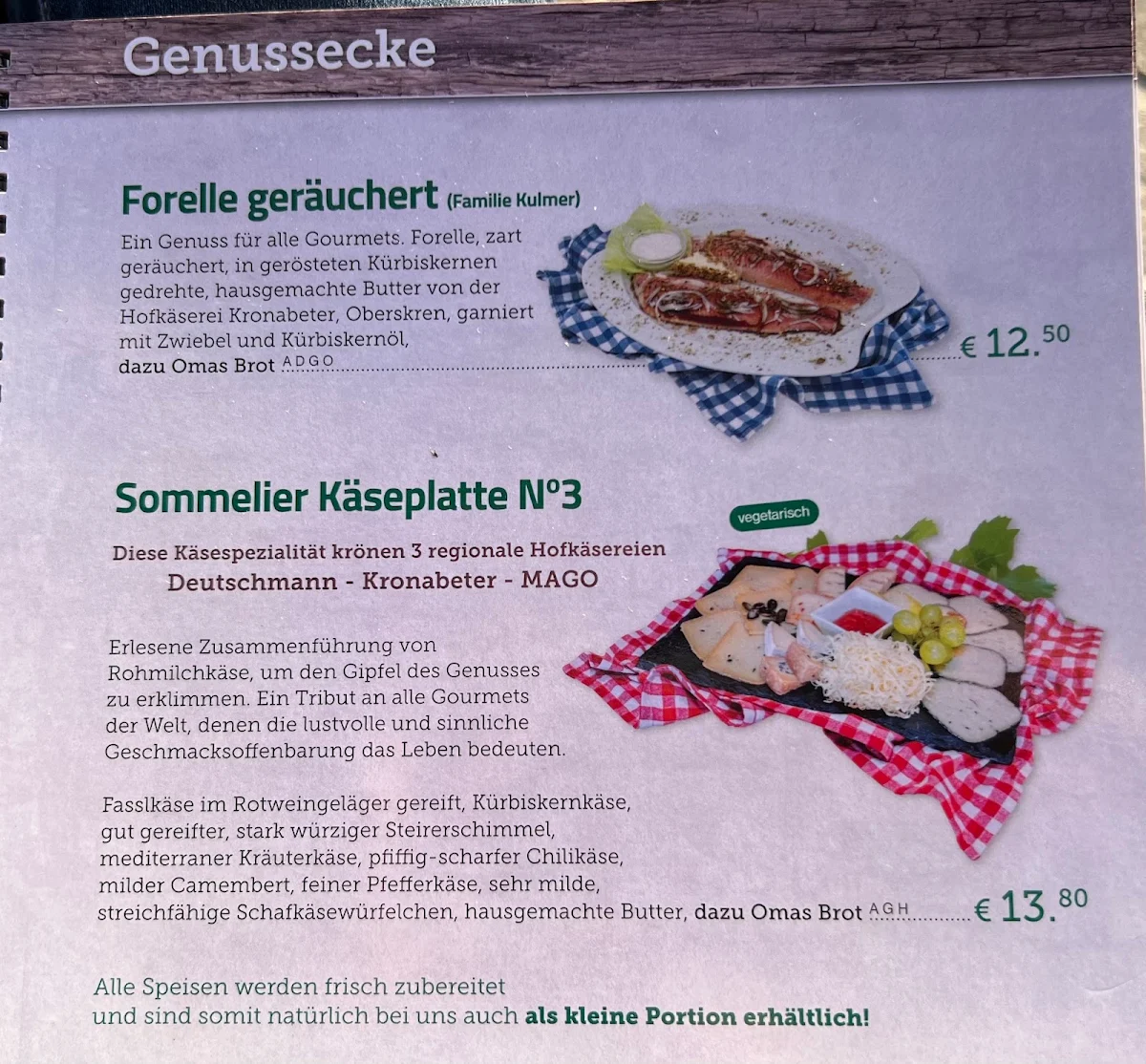 Speisekarte photo 1