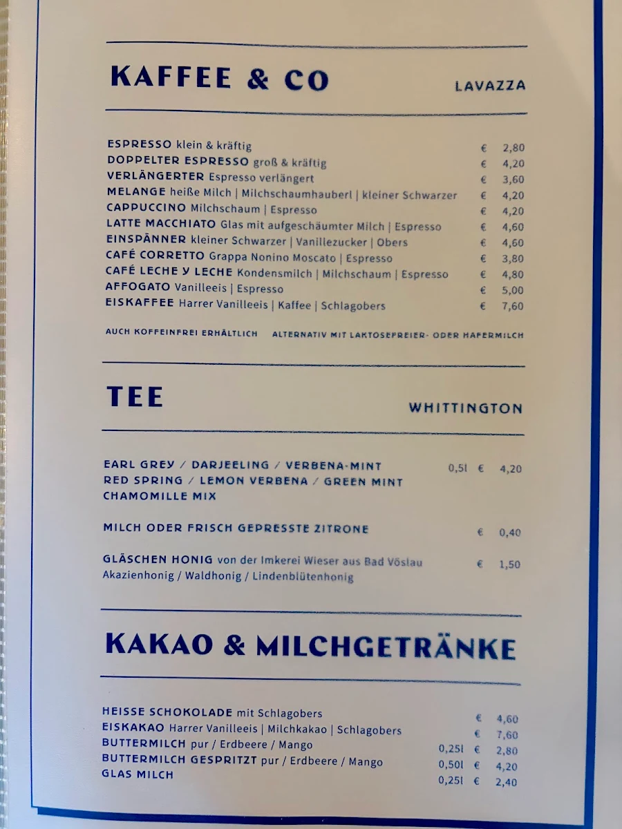Speisekarte, Maital Küche