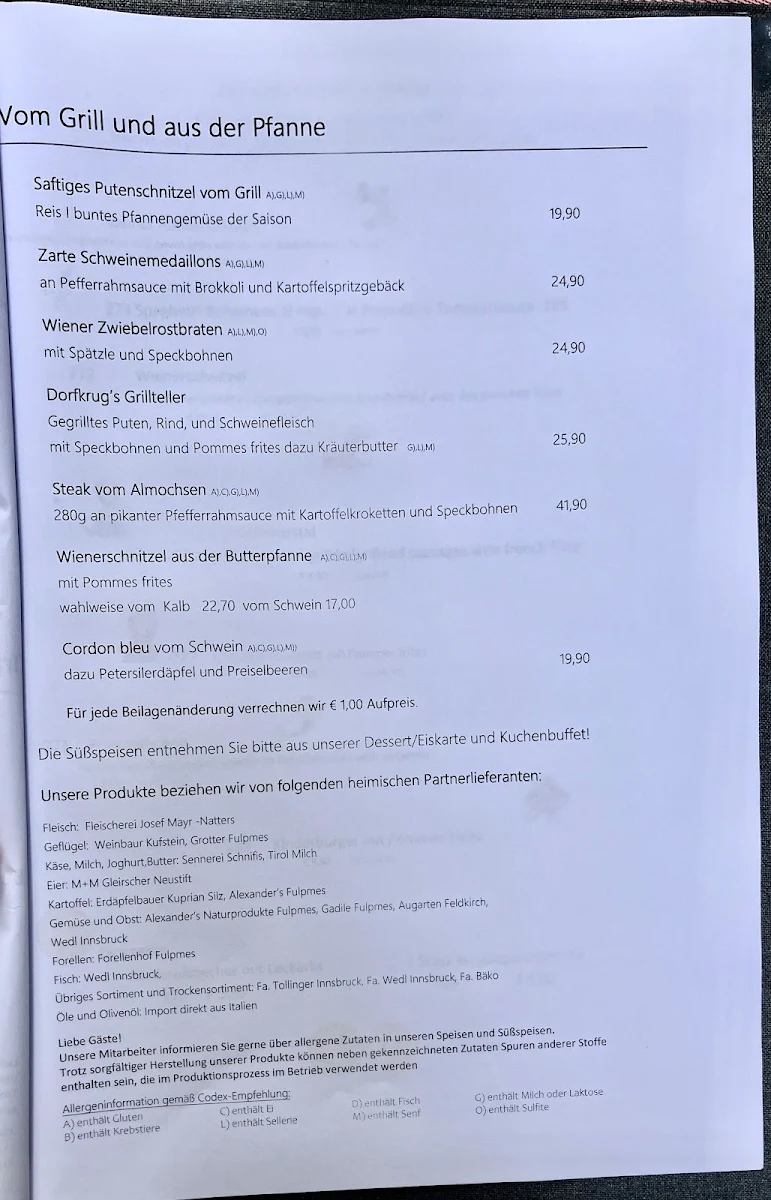 Speisekarte photo 2