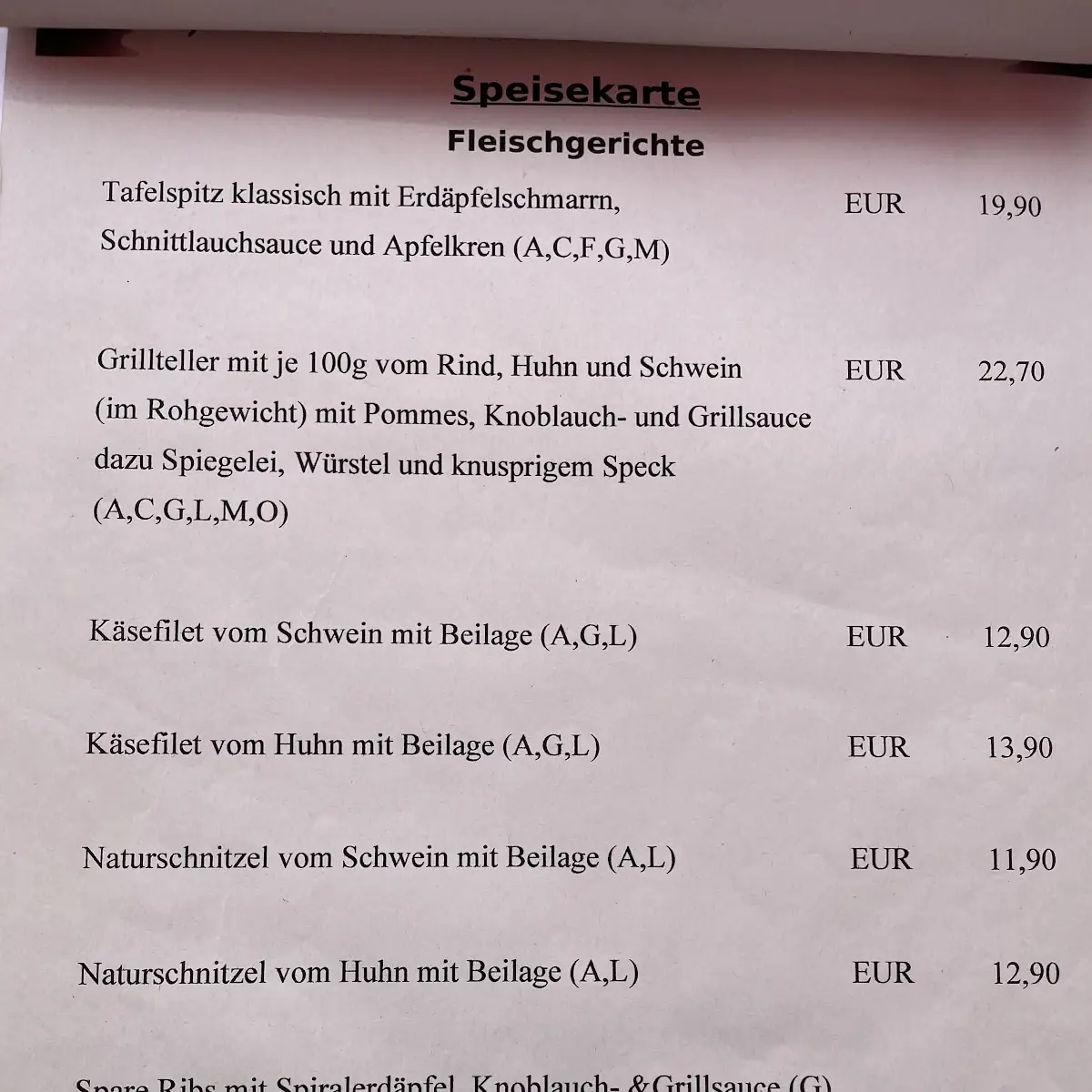 Speisekarte photo 1