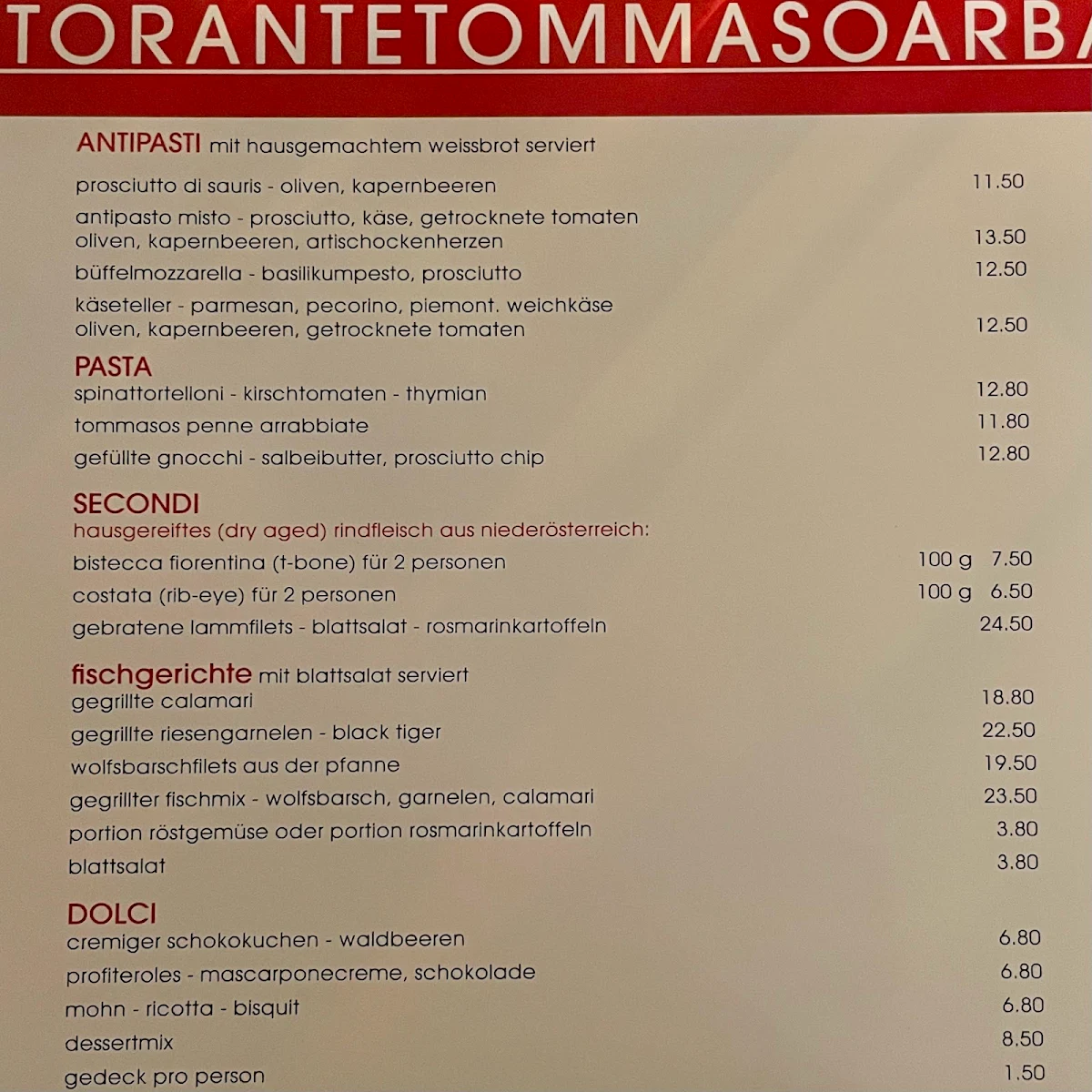 Speisekarte photo 1