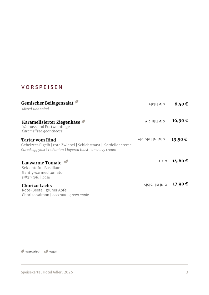 Speisekarte photo 5