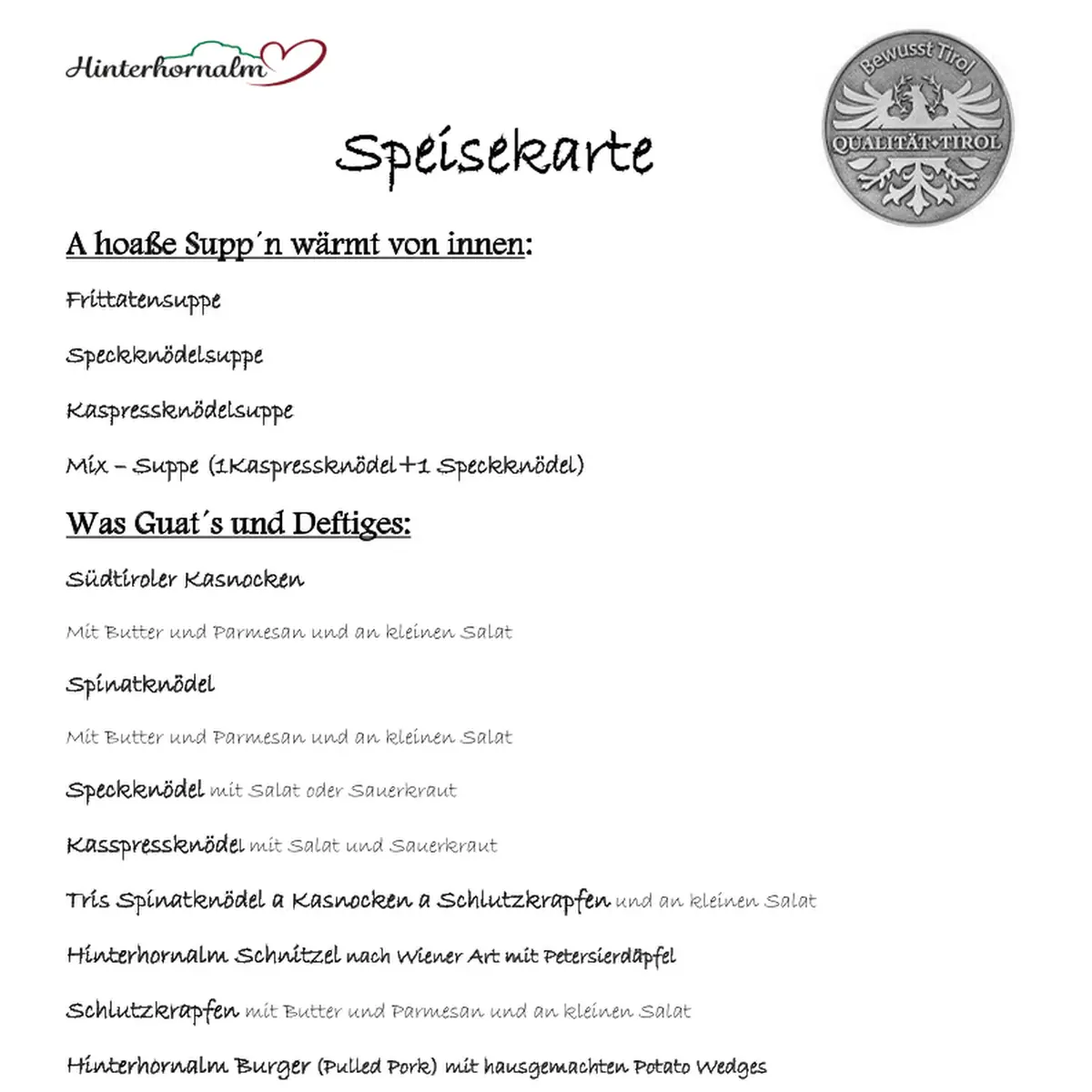 Speisekarte photo 1