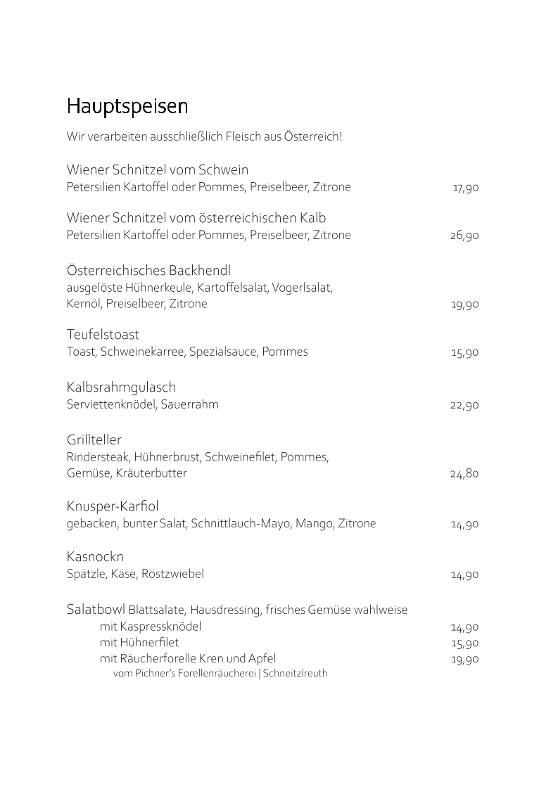 Speisekarte photo 1