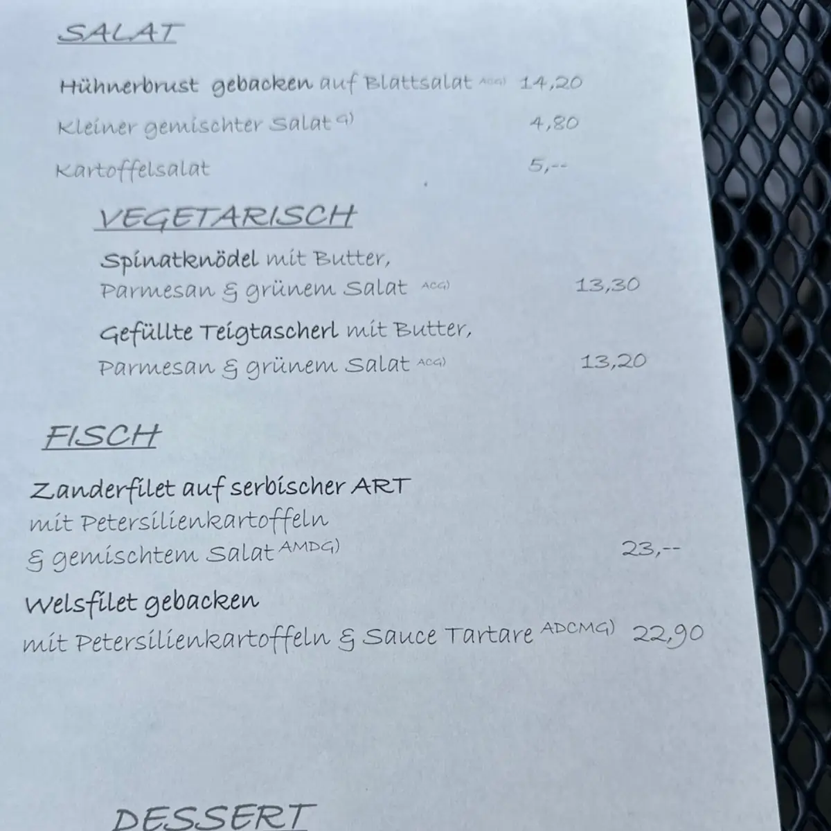 Speisekarte photo 1