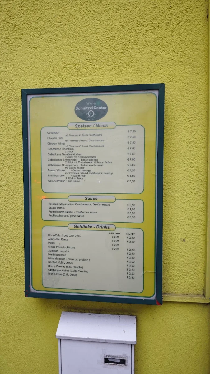 Speisekarte, SchnitzelCenter