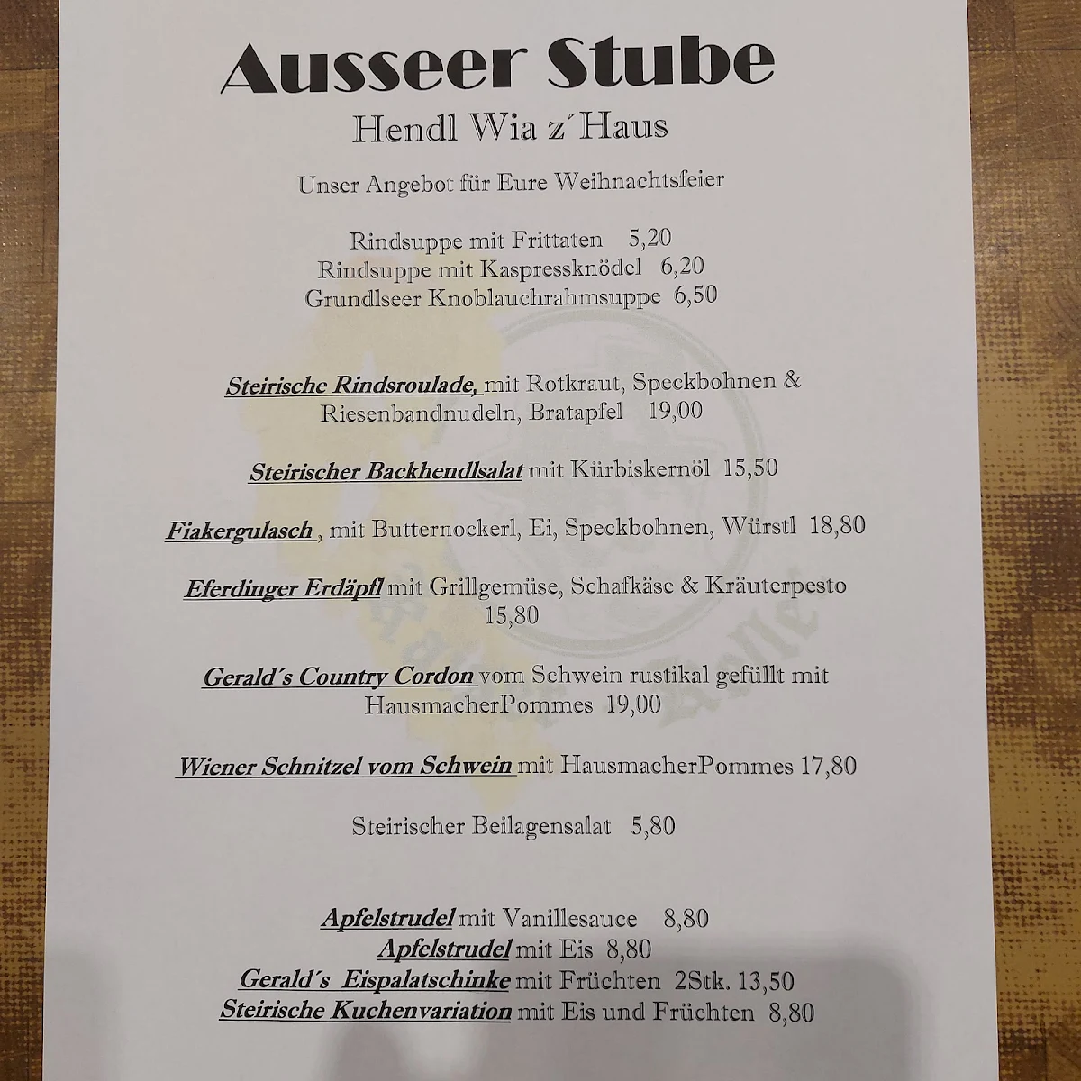 Speisekarte photo 1