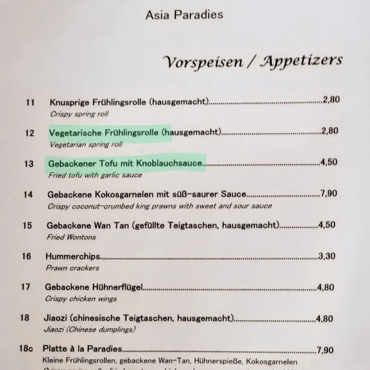 Speisekarte photo 3