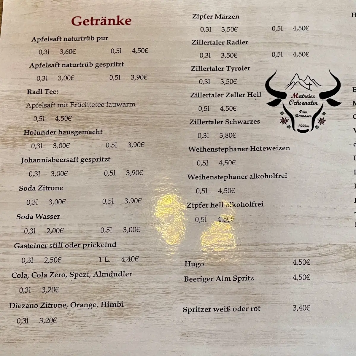 Speisekarte photo 2