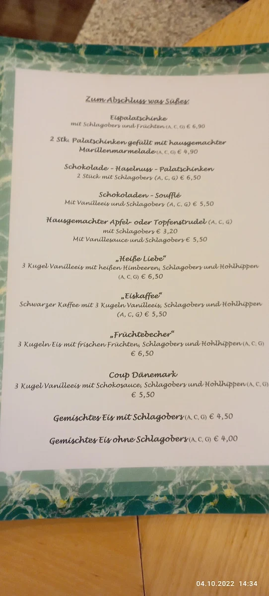 Speisekarte photo 2