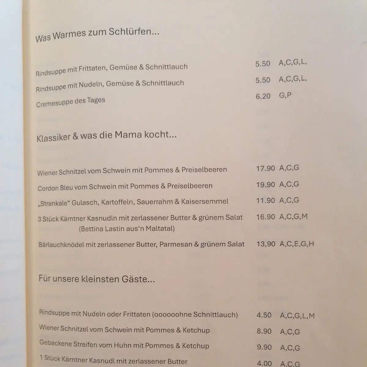 Speisekarte photo 1
