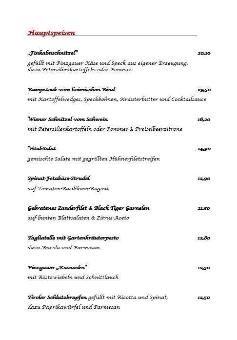 Speisekarte photo 1
