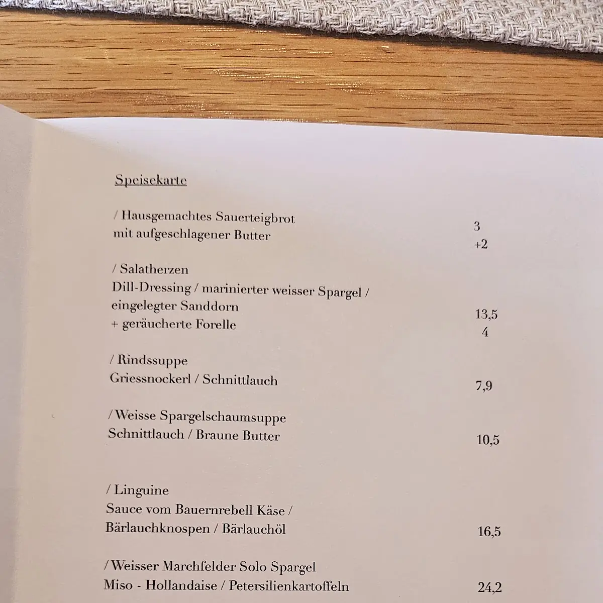 Speisekarte photo 1