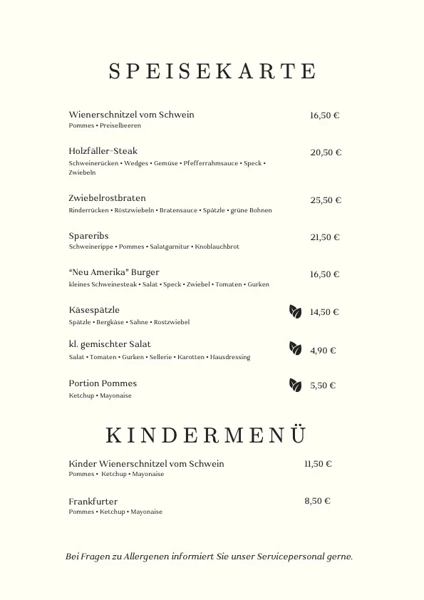 Speisekarte photo 2