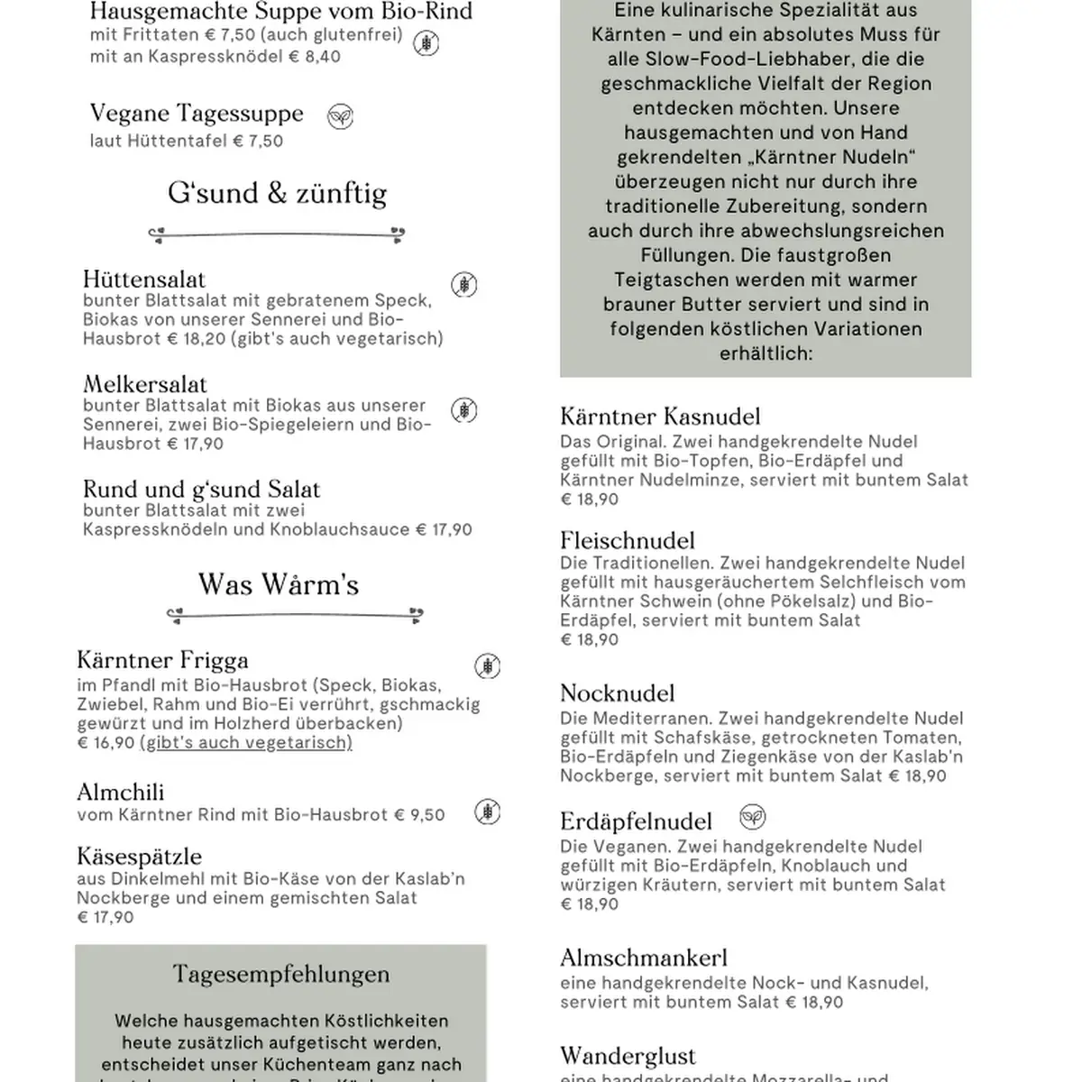 Speisekarte photo 1