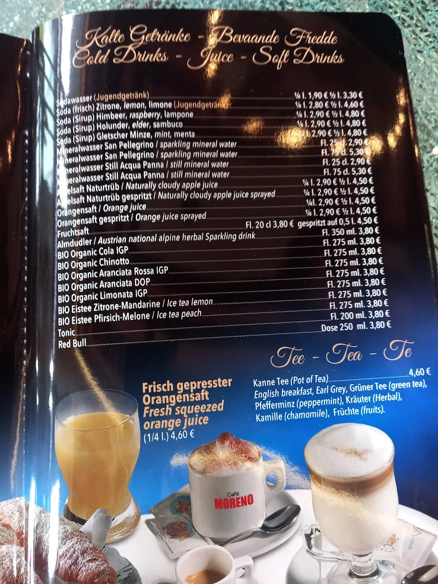 Speisekarte, Eissalon Caffè Perrella