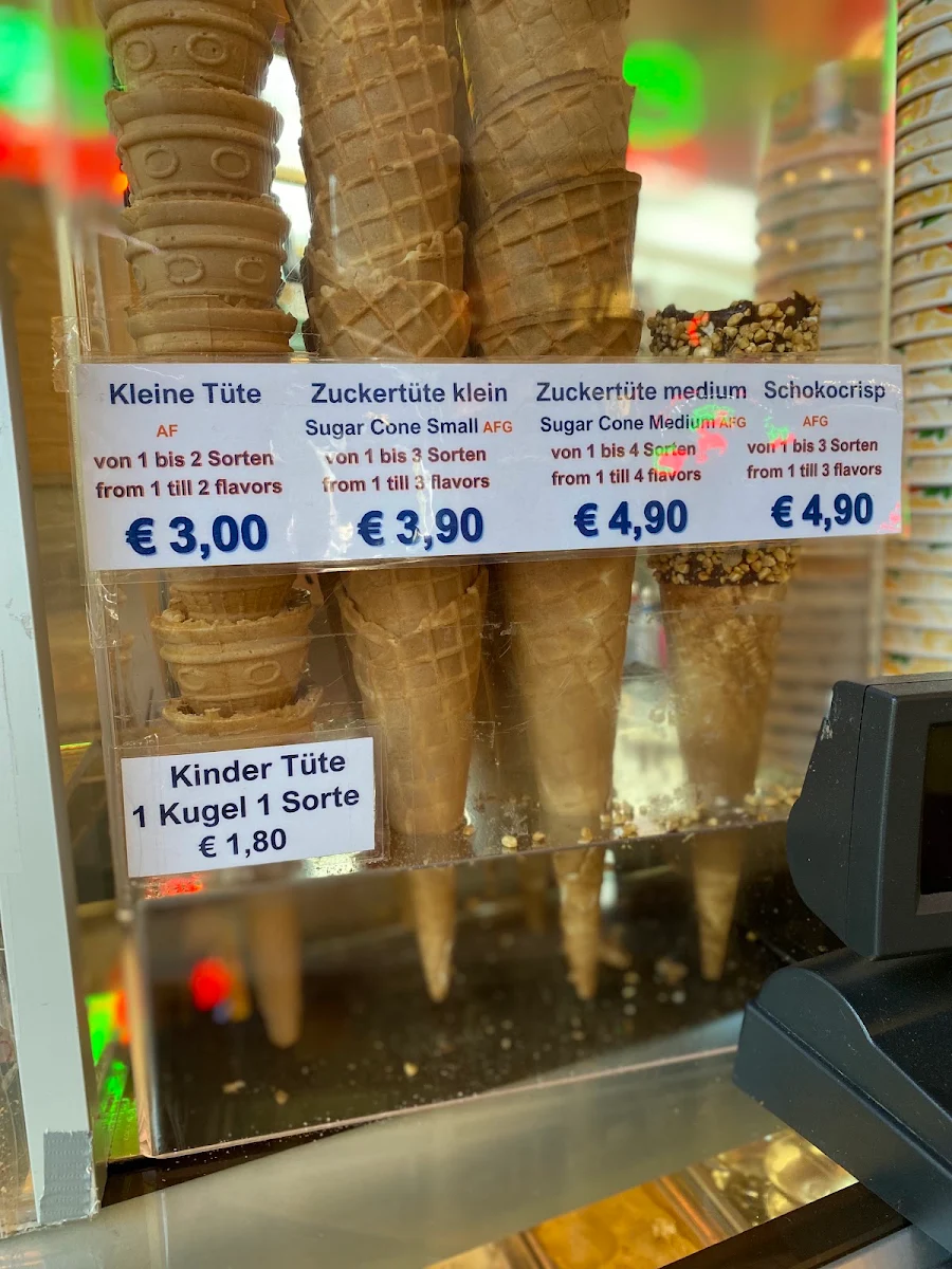 Speisekarte, Eissalon Caffè Perrella