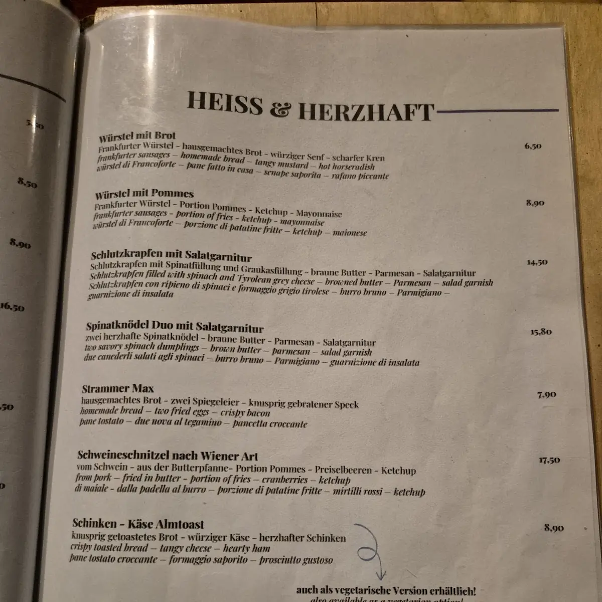 Speisekarte photo 2