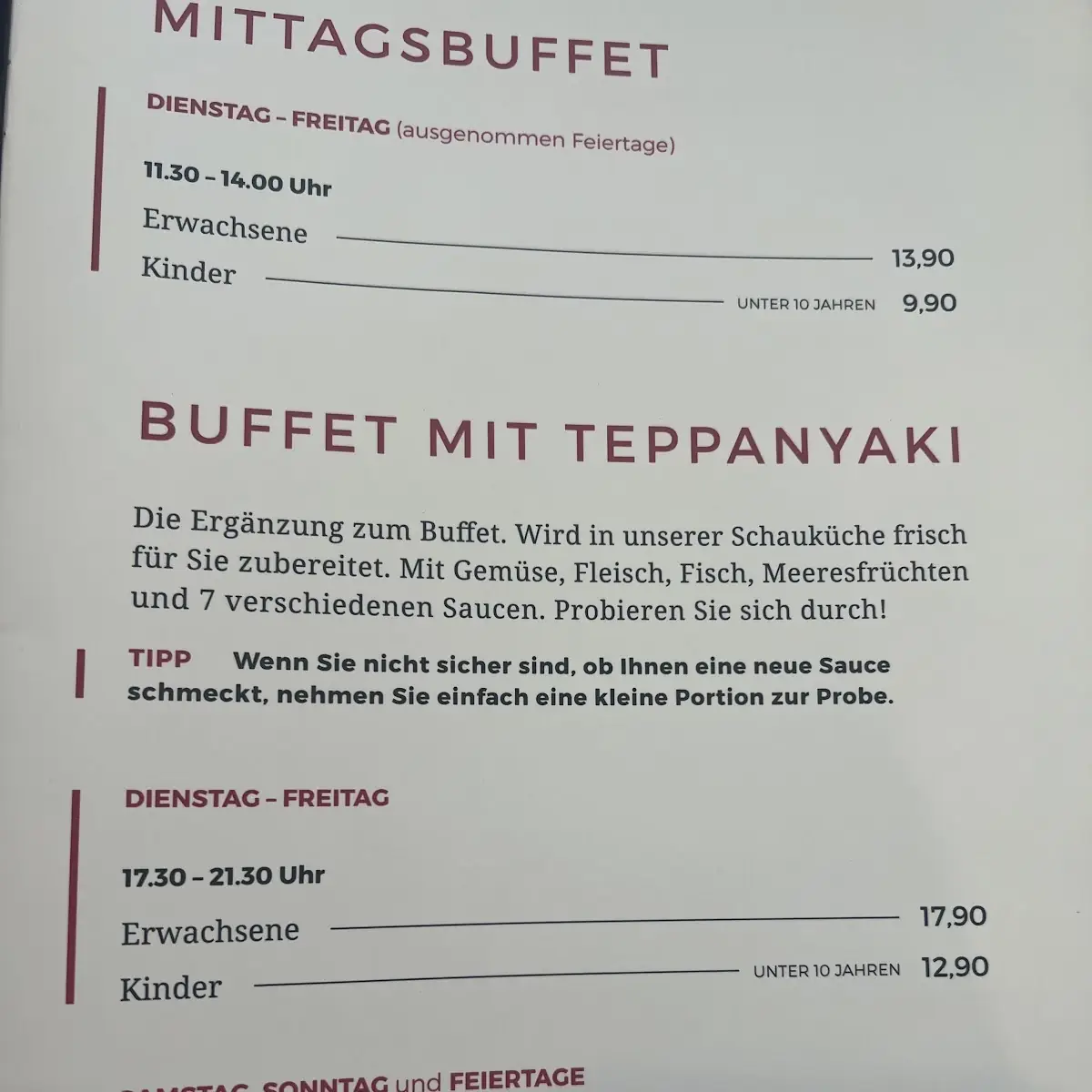 Speisekarte photo 5