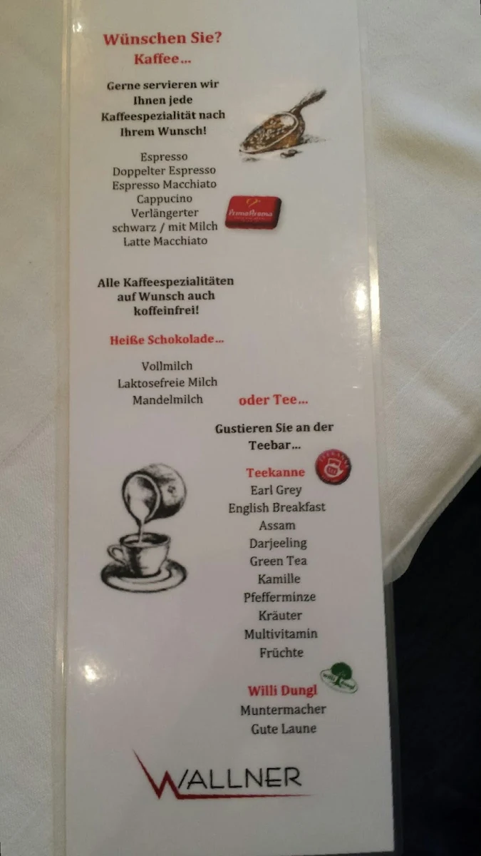 Speisekarte, Hotel und Wirt Wallner